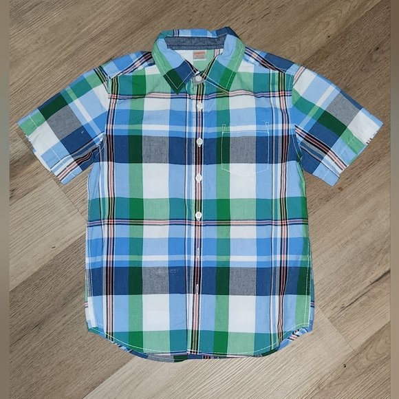 Lot of 2 Gymboree Shirts Plaid Button Down & Navy Polo sz 7/8 BIN G - Picture 2 of 10